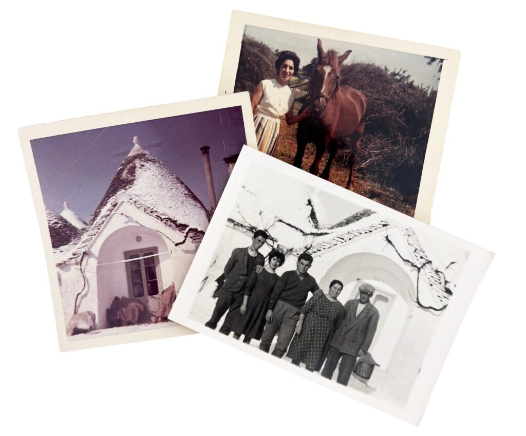 Historic family photos of Borgo Tortorella Masseria showing life and traditions in Puglia